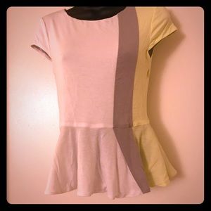 Bebe Peplum style top- white- Size XS